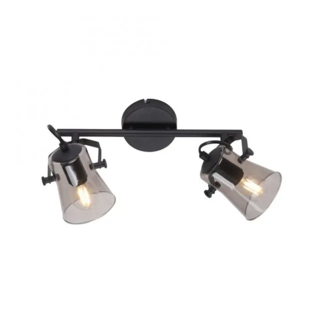 LED 2 flammige Deckenlampe und Wandlampe schwarz drehbar schlichtes Design