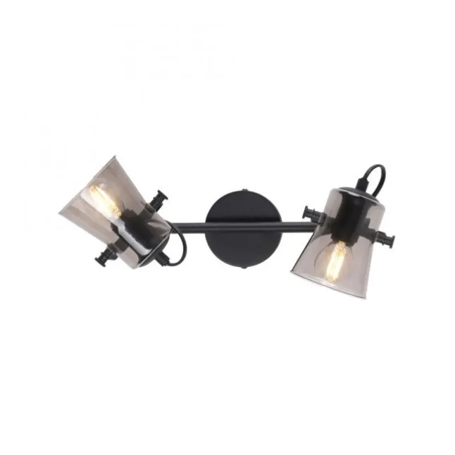 LED 2 flammige Deckenlampe und Wandlampe schwarz drehbar schlichtes Design
