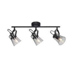 LED 3 flammige Deckenlampe und Wandlampe schwarz drehbar schlichtes Design