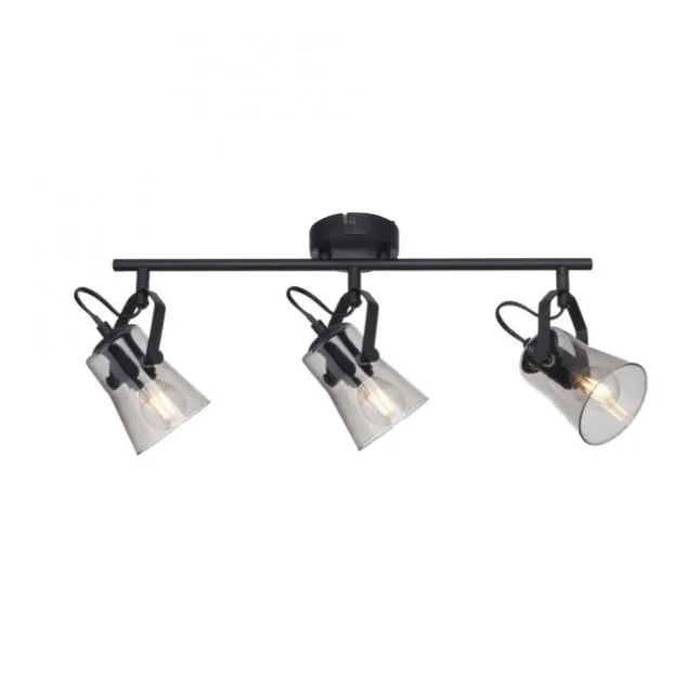 LED 3 flammige Deckenlampe und Wandlampe schwarz drehbar schlichtes Design