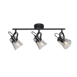 LED 3 flammige Deckenlampe und Wandlampe schwarz drehbar schlichtes Design