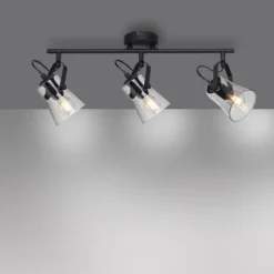 LED 3 flammige Deckenlampe und Wandlampe schwarz drehbar schlichtes Design