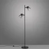 LED 2 flammige Stehlampe schwarz drehbar Fußschalter schlichtes Design
