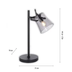 LED 1 flammige Tischlampe schwarz drehbar Schnurschalter schlichtes Design