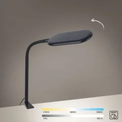 LED Klemmleuchte, schwarz, CCT, dimmbar, Innenleuchte, IP20