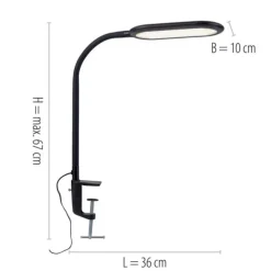 LED Klemmleuchte, schwarz, CCT, dimmbar, Innenleuchte, IP20