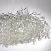 LED Kronleuchter chrom Kristallanhänger Pendelleuchte Schlafzimmer
