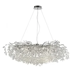 LED Kronleuchter chrom Kristallanhänger Pendelleuchte Schlafzimmer