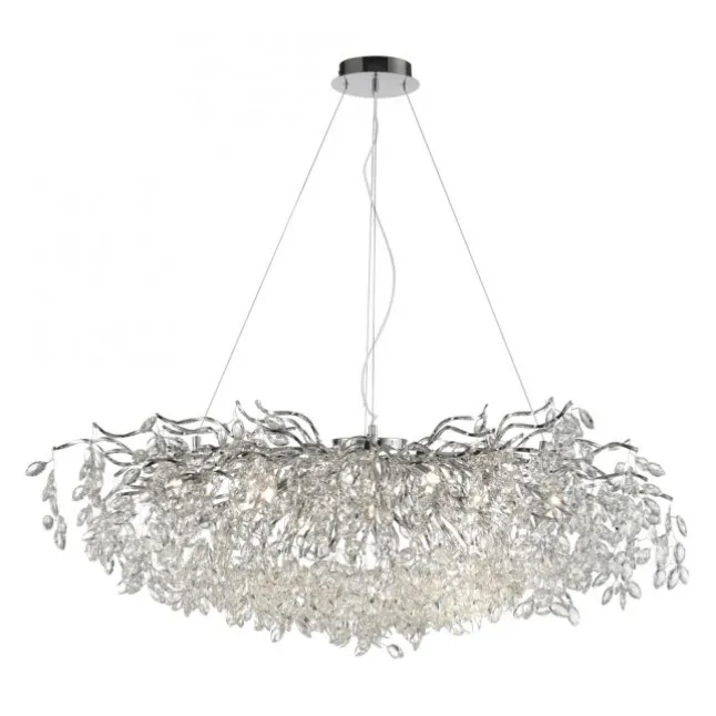 LED Kronleuchter chrom Kristallanhänger Pendelleuchte Schlafzimmer