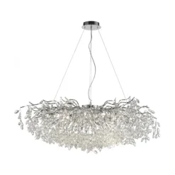 LED Kronleuchter chrom Kristallanhänger Pendelleuchte Schlafzimmer