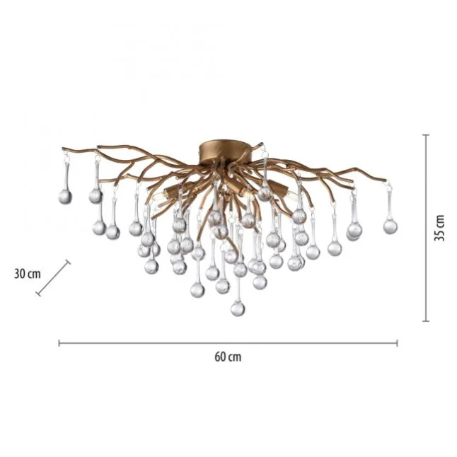 LED Kronleuchter ICICLE altmessing Glaskristallabhänger Schlafzimmer