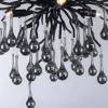 LED Kronleuchter ICICLE schwarz Glaskristallanhänger Schlafzimmer