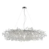 LED Kronleuchter Kristallanhänger chrom Pendelleuchte Schlafzimmer