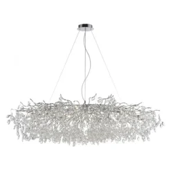 LED Kronleuchter Kristallanhänger chrom Pendelleuchte Schlafzimmer