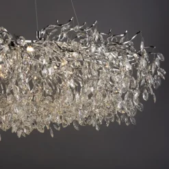 LED Kronleuchter Kristallanhänger chrom Pendelleuchte Schlafzimmer