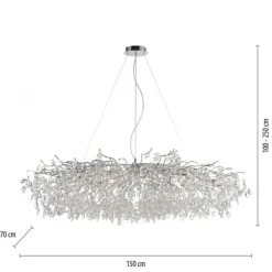 LED Kronleuchter Kristallanhänger chrom Pendelleuchte Schlafzimmer