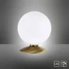 LED-Kugelleuchte, altmessing warmweiß, Touchdimmer, blendfrei, Opalglas