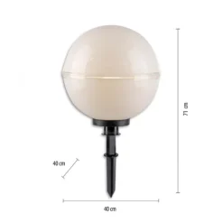 LED Kugelleuchte 2er Set 40x40x71cm weiß mit Kabel und Spieß Außenlampe