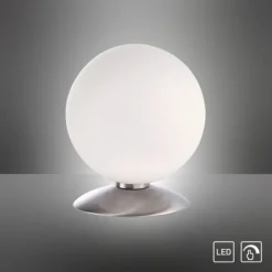 LED-Kugelleuchte, Tischleuchte, warmweißer Lichtfarbe, Touchdimmer, blendfrei