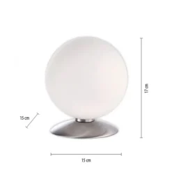 LED-Kugelleuchte, Tischleuchte, warmweißer Lichtfarbe, Touchdimmer, blendfrei