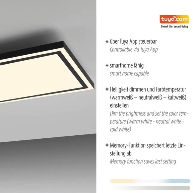 LED Panel, Deckenleuchte, dimmbar, App-Steuerung