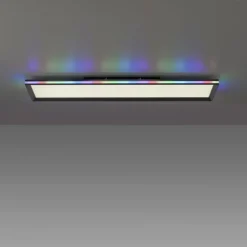 LED Panel, Deckenleuchte, flach,dimmbar, schwarz, mit RGB Laufbandumrandung