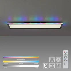 LED Panel, Deckenleuchte, flach,dimmbar, schwarz, mit RGB Laufbandumrandung