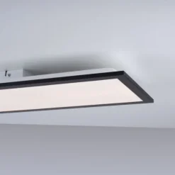 LED Panel, Deckenleuchte, flach, schwarz, rechteckig