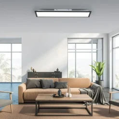 LED Panel, Deckenleuchte, flach, schwarz, rechteckig