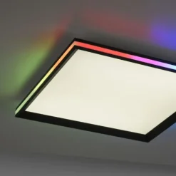 LED Panel, Deckenleuchte, schwarz, Fernbedienung, dimmbar