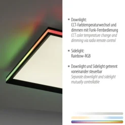 LED Panel, Deckenleuchte, schwarz, Fernbedienung, dimmbar