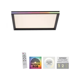LED Panel, Deckenleuchte, schwarz, Fernbedienung, dimmbar