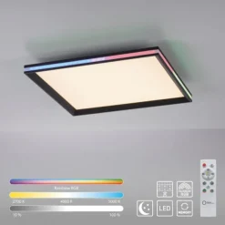 LED Panel, Deckenleuchte, schwarz, Fernbedienung, dimmbar