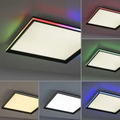 LED Panel, Deckenleuchte, schwarz, Fernbedienung, dimmbar