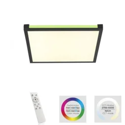LED Panel Deckenleuchte, schwarz, dimmbar, Fernbedienung, Memory