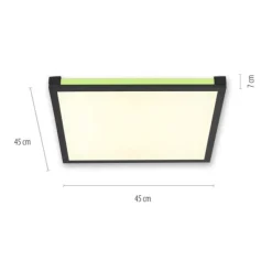 LED Panel Deckenleuchte, schwarz, dimmbar, Fernbedienung, Memory