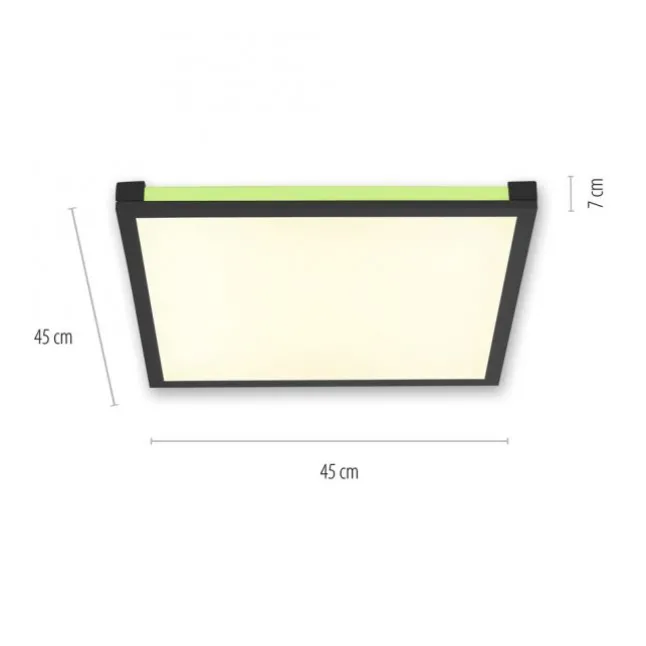 LED Panel Deckenleuchte, schwarz, dimmbar, Fernbedienung, Memory