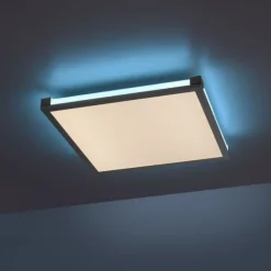 LED Panel Deckenleuchte, schwarz, dimmbar, Fernbedienung, Memory