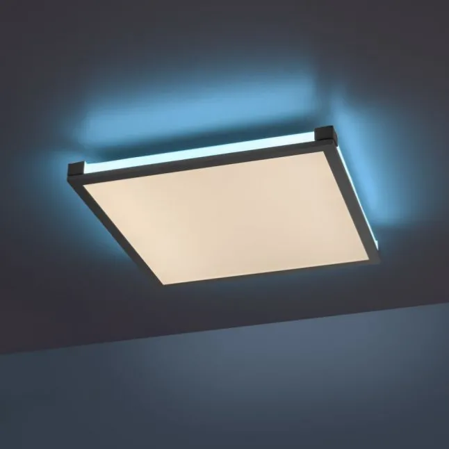 LED Panel Deckenleuchte, schwarz, dimmbar, Fernbedienung, Memory