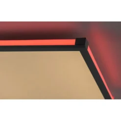LED Panel Deckenleuchte, schwarz, dimmbar, Fernbedienung, Memory