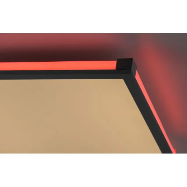 LED Panel Deckenleuchte, schwarz, dimmbar, Fernbedienung, Memory