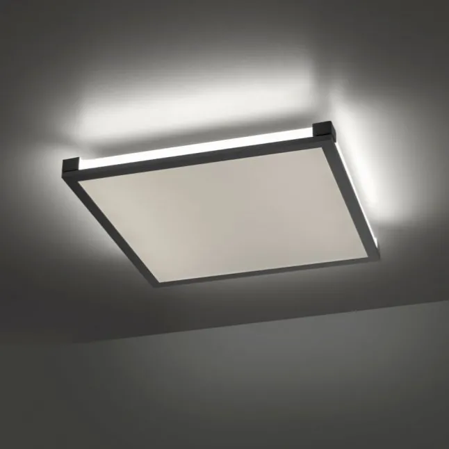 LED Panel Deckenleuchte, schwarz, dimmbar, Fernbedienung, Memory