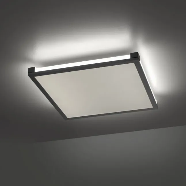 LED Panel Deckenleuchte, schwarz, dimmbar, Fernbedienung, Memory