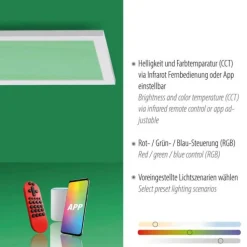 LED Panel, Deckenleuchte, weiß, 100x25 cm, dimmbar, Smart-Home