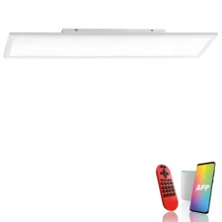 LED Panel, Deckenleuchte, weiß, 100x25 cm, dimmbar, Smart-Home