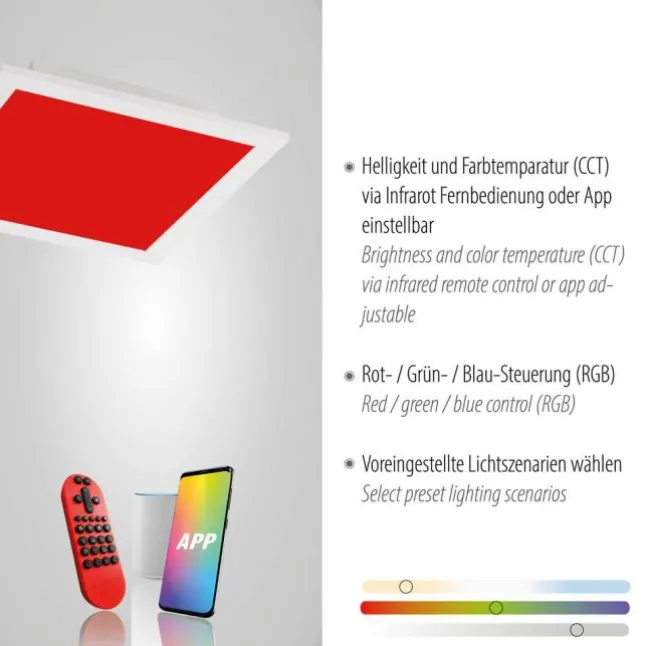 LED-Panel, Deckenleuchte, 30x30cm, dimmbar, Smart Home,