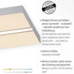 LED Panel, Deckenleuchte, 100x25cm, modern, Fernbedienung