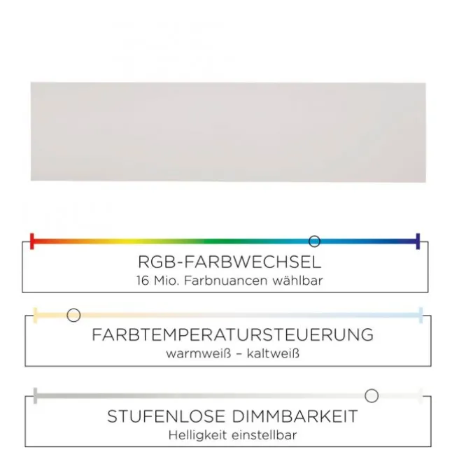 LED Panel, digitaler Farbwechsel, CCT Steuerung, 100 x 25 cm