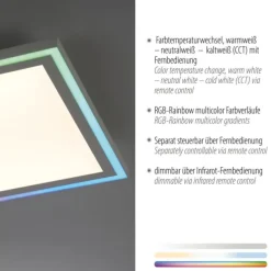 LED Panel, Paneel,Deckenleuchte, RGB, Rainbow, dimmbar, 40x40cm