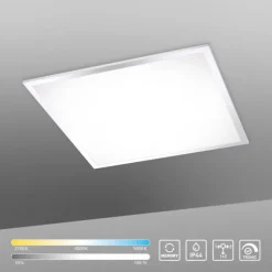 LED-Panel, Rahmen chrom , IP44, Badezimmer Panel, 45x45cm, CCT